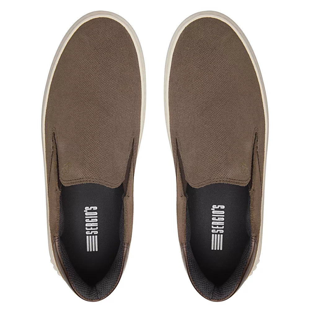 SLIP-ON MASCULINO CASUAL EM COURO MARROM - CAFÉ