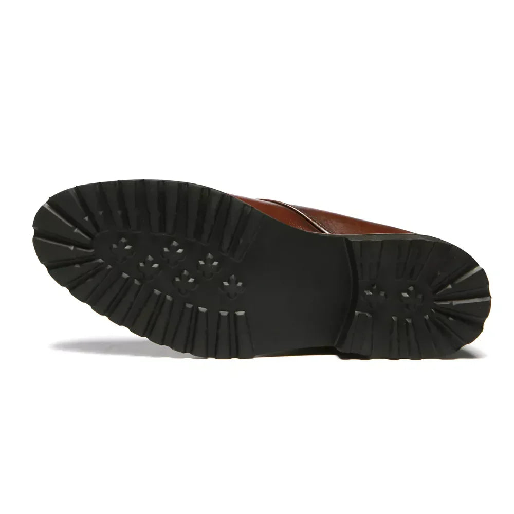 BOTA DERBY MASCULINA CASUAL EM COURO MARROM - CAFE