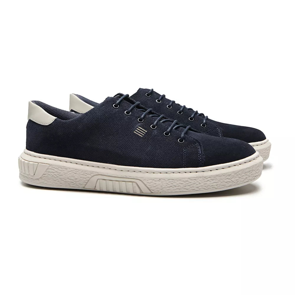 TÊNIS MASCULINO CASUAL EM COURO AZUL - OFF WHITE