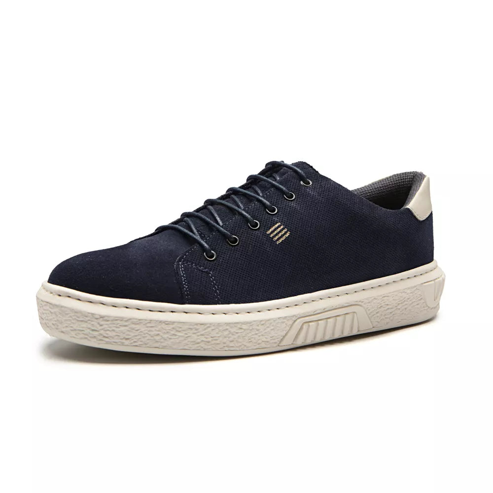 TÊNIS MASCULINO CASUAL EM COURO AZUL - OFF WHITE