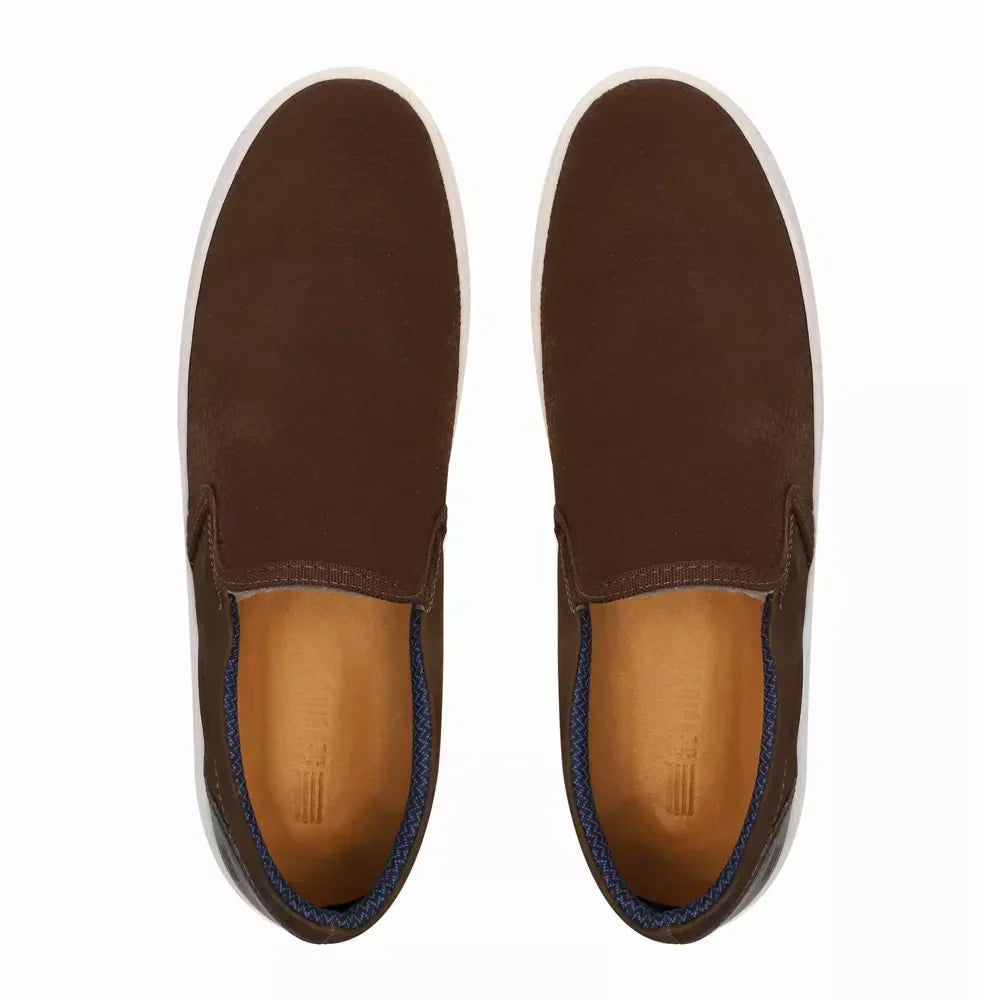 Slip-On Masculino Casual Em Couro Marrom - PRETO