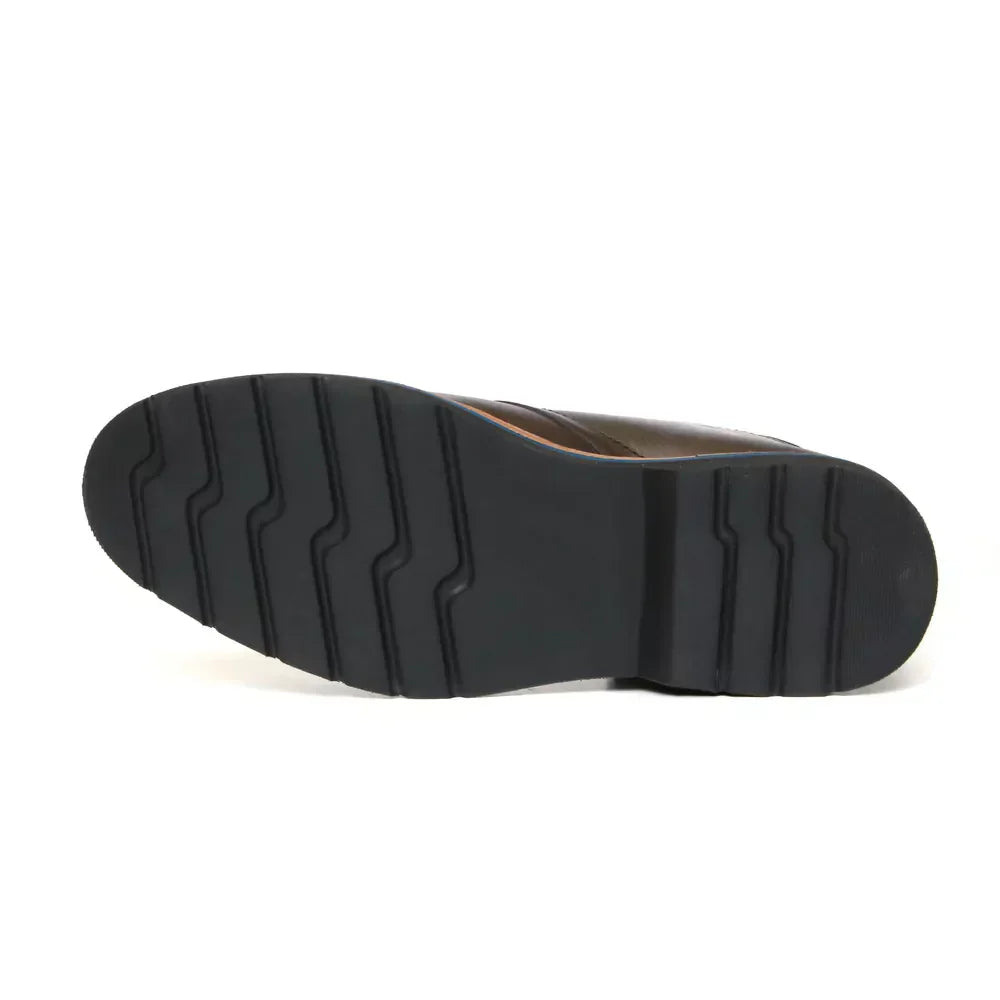 BOTA DERBY MASCULINA CASUAL EM COURO MARROM - CAFE