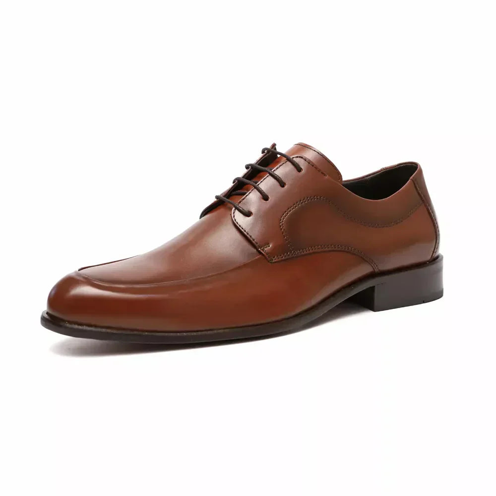 Sapato Derby Masculino Social Em Couro Marrom - WHISKY