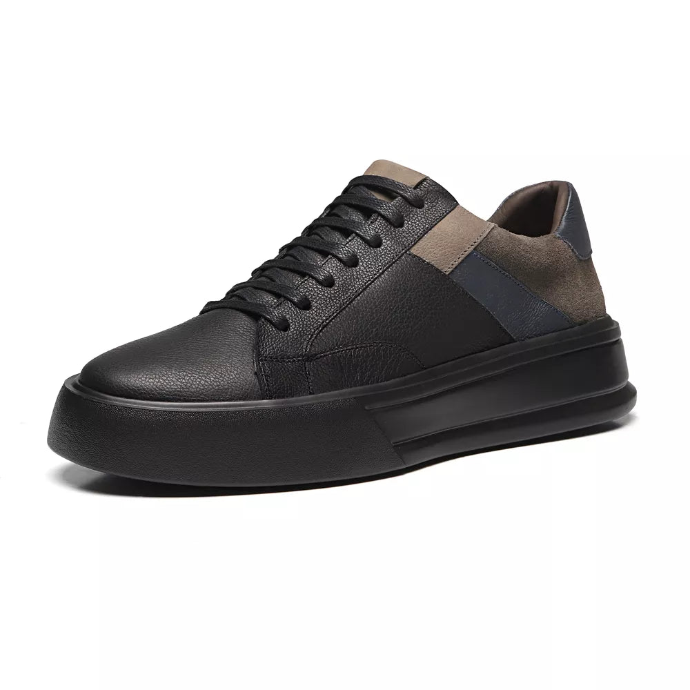 TÊNIS MASCULINO CASUAL EM COURO PRETO
