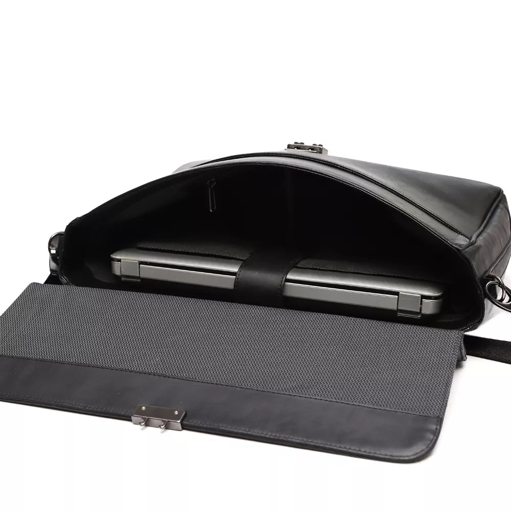 Pasta Porta Notebook Masculina Em Couro Preto