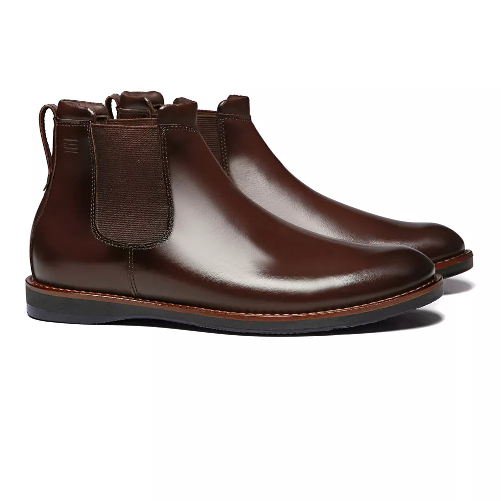 BOTA CHELSEA MASCULINA CASUAL EM COURO MARROM - EXPRESSO