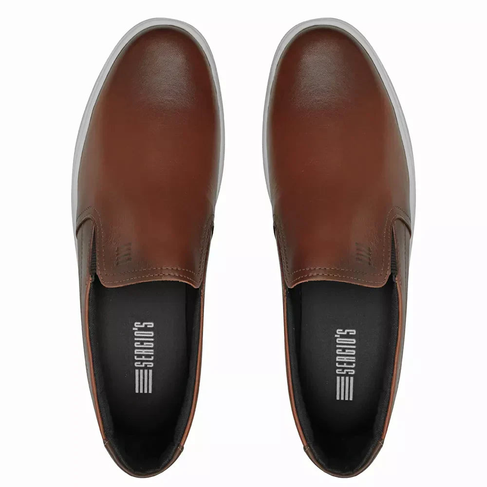 SLIP-ON MASCULINO CASUAL EM COURO MARROM - CACAU