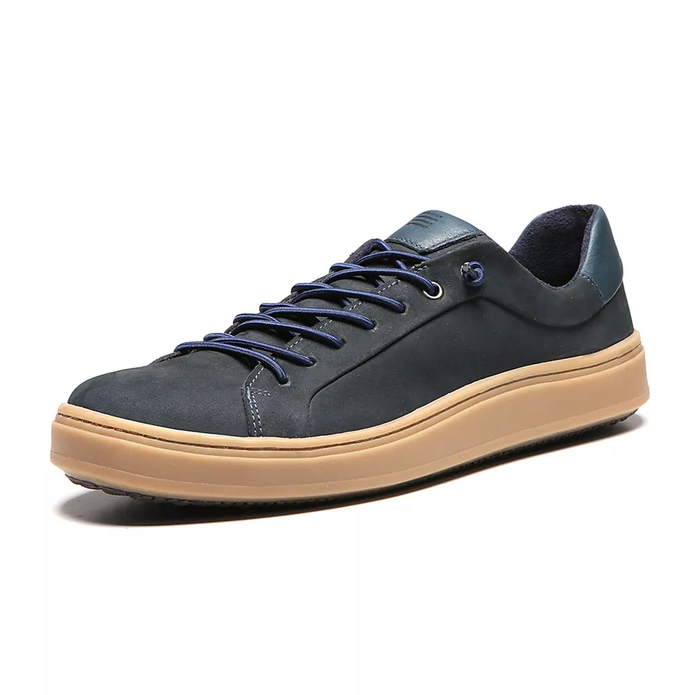 TÊNIS MASCULINO CASUAL EM COURO AZUL - MARINHO