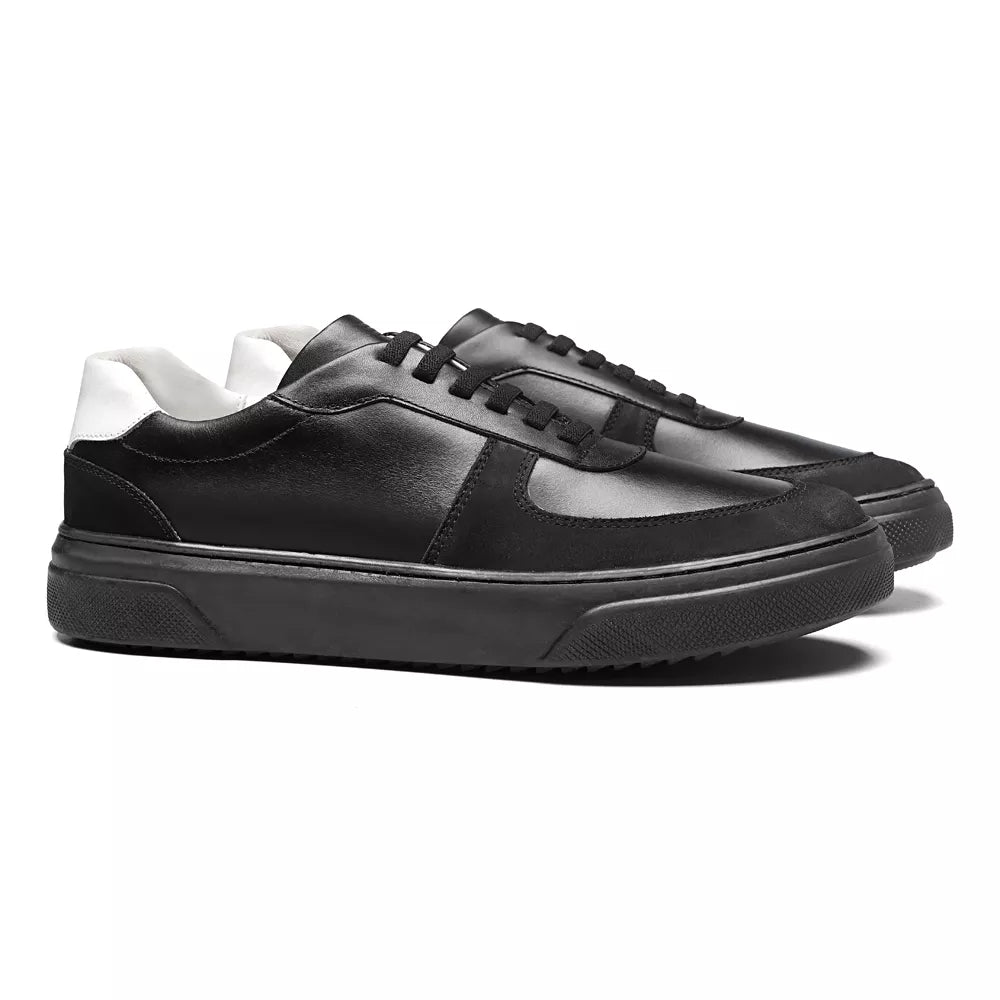TÊNIS MASCULINO CASUAL EM COURO PRETO