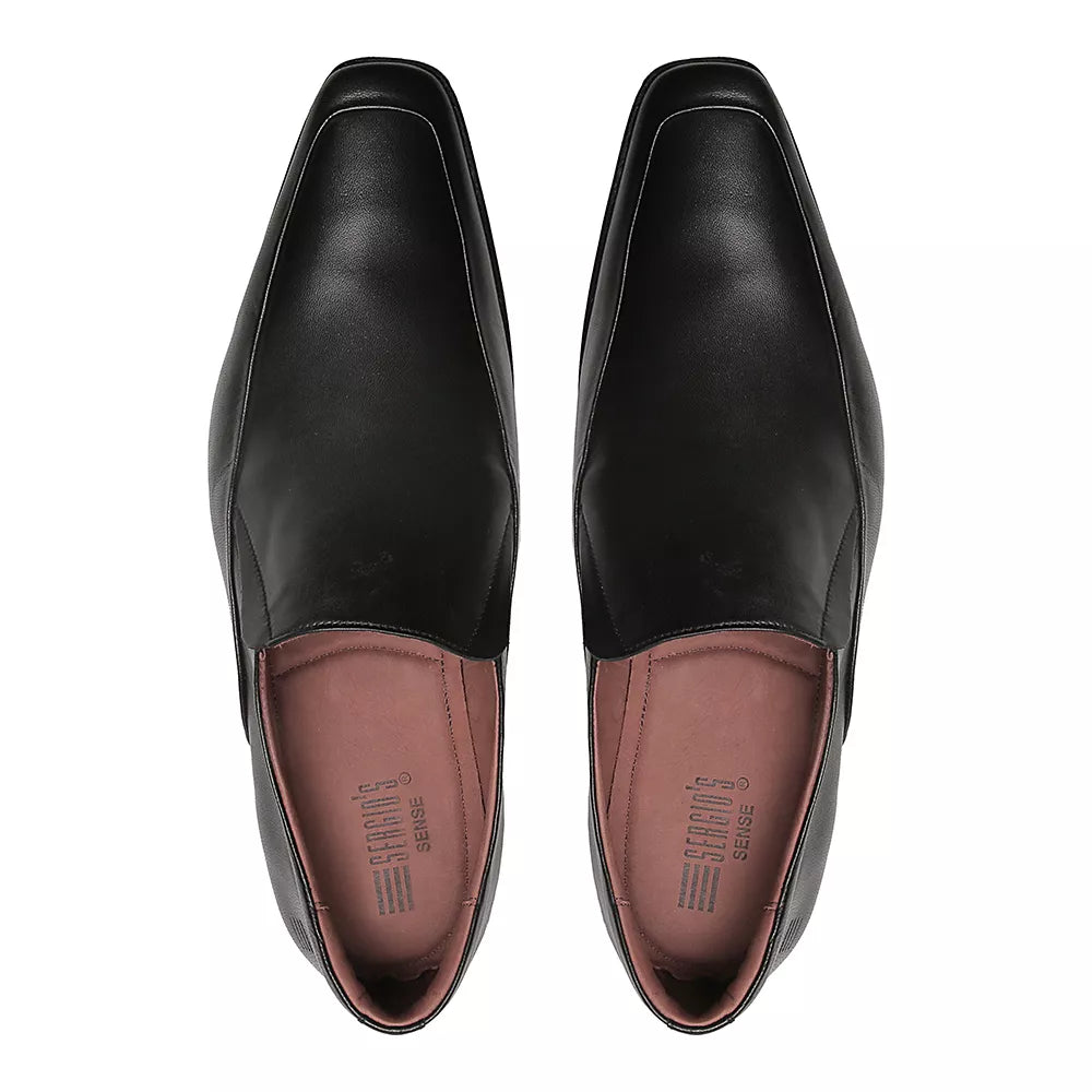SAPATO MOCASSIM MASCULINO SOCIAL EM COURO PRETO COM CONFORTO