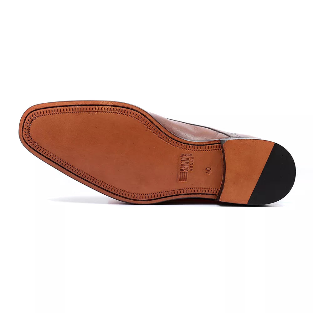Sapato Derby Masculino Social Em Couro Marrom - CAFÉ