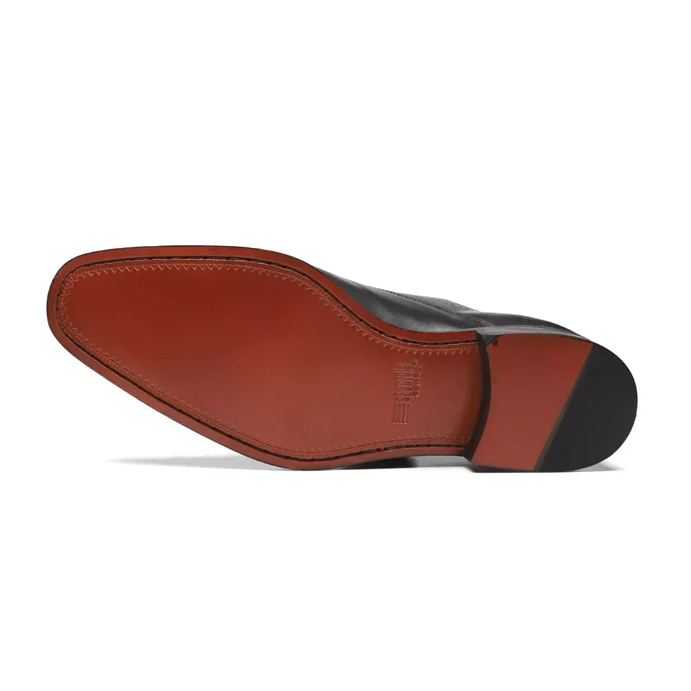 SAPATO OXFORD MASCULINO SOCIAL EM COURO PRETO COM CONFORTO - LASER