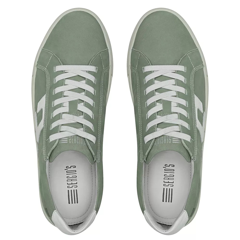 TÊNIS MASCULINO CASUAL EM COURO VERDE COM CONFORTO