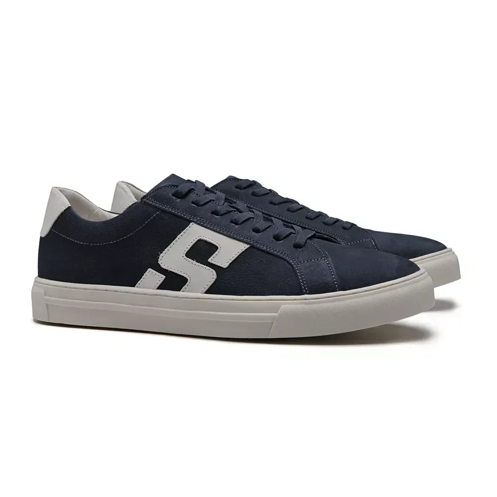 TÊNIS MASCULINO CASUAL EM COURO AZUL COM CONFORTO - NAVY