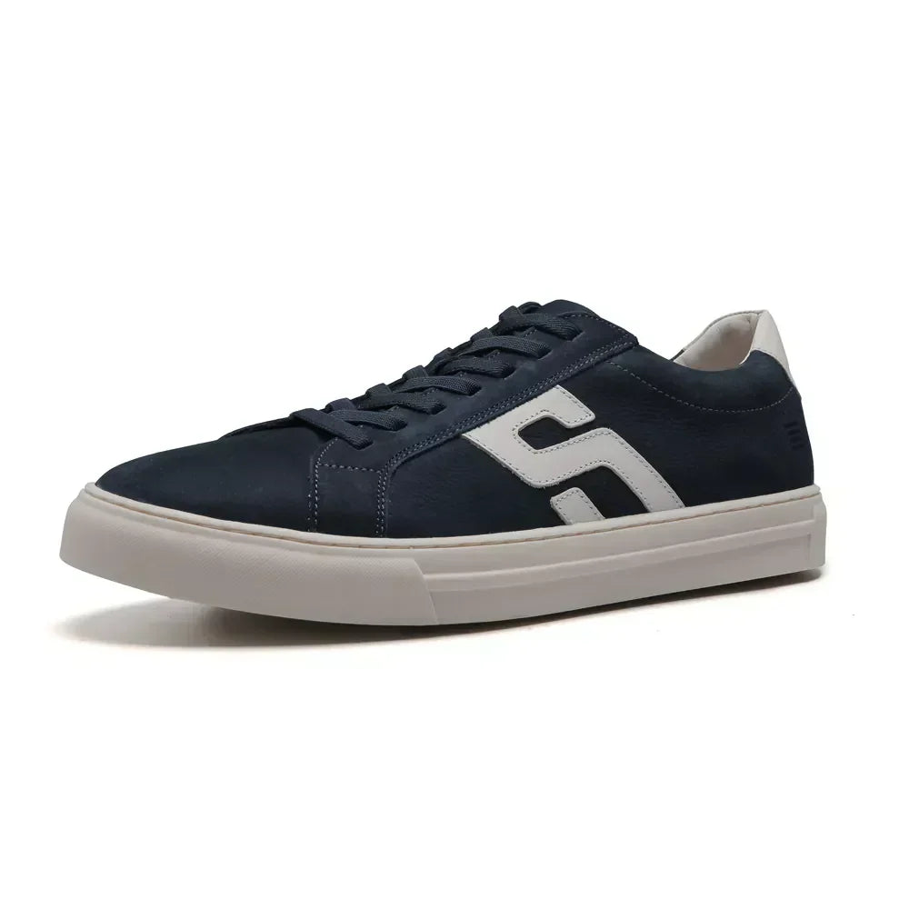 TÊNIS MASCULINO CASUAL EM COURO AZUL COM CONFORTO - NAVY