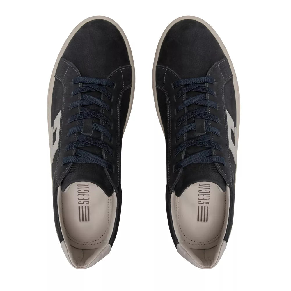TÊNIS MASCULINO CASUAL EM COURO AZUL COM CONFORTO - NAVY