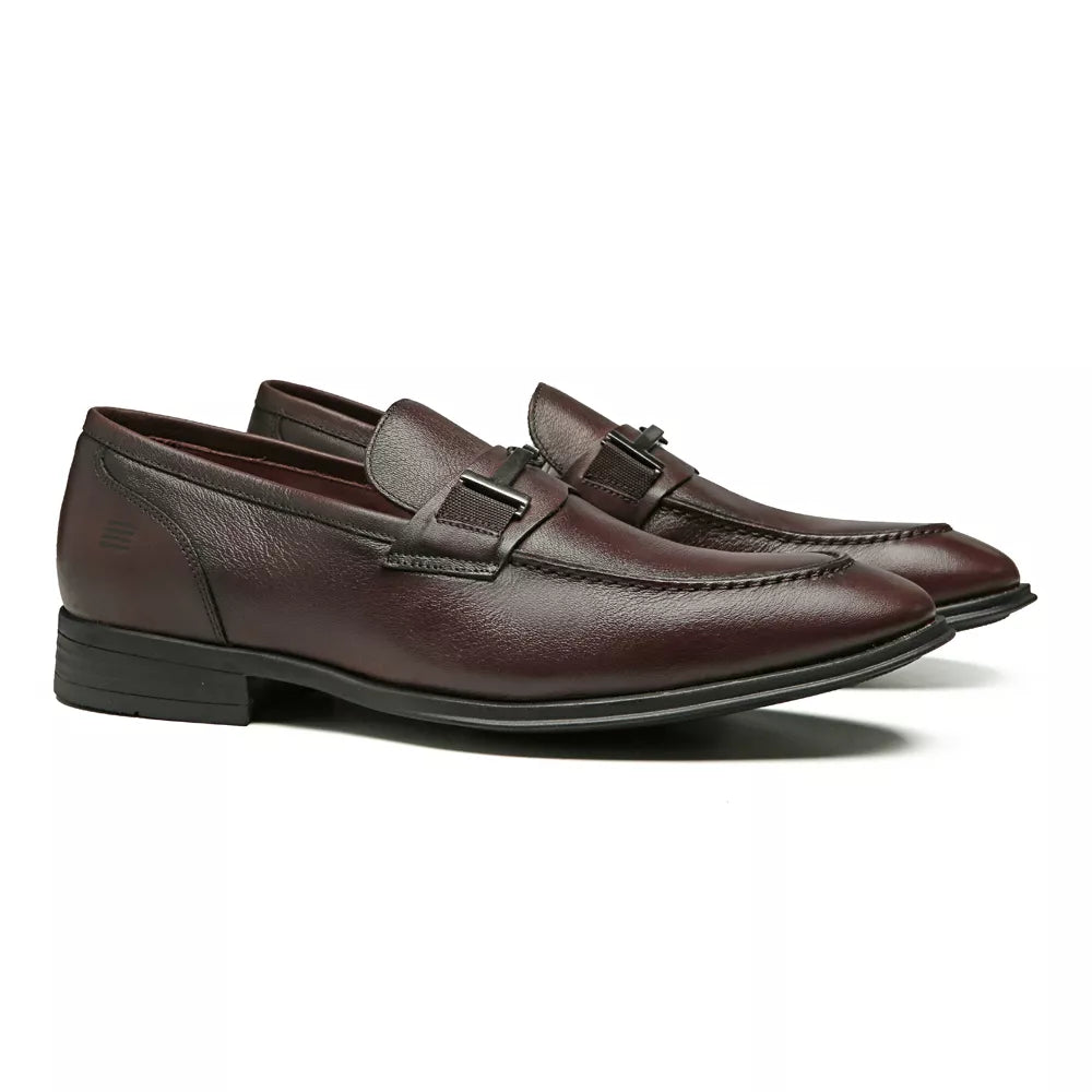 SAPATO LOAFER MASCULINO SOCIAL EM COURO MARROM COM CONFORTO - BROWN