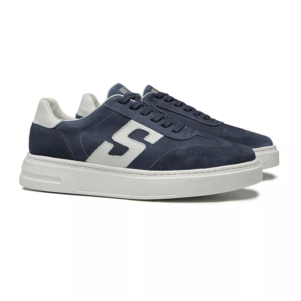 TÊNIS MASCULINO CASUAL EM COURO AZUL COM CONFORTO - WHITE