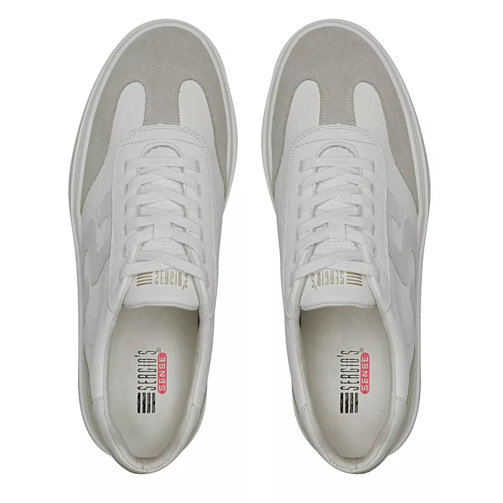 TÊNIS MASCULINO CASUAL EM COURO BRANCO COM CONFORTO - SNOW