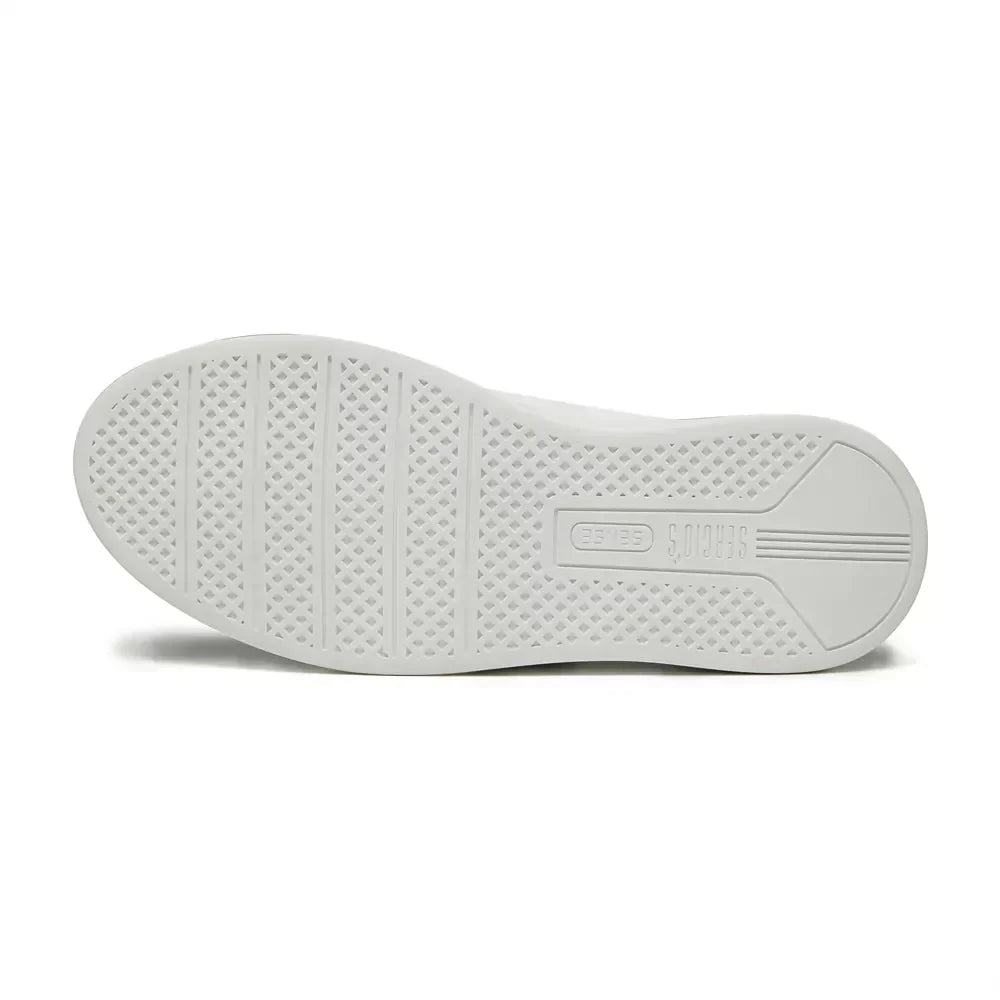 TÊNIS MASCULINO CASUAL EM COURO BRANCO COM CONFORTO