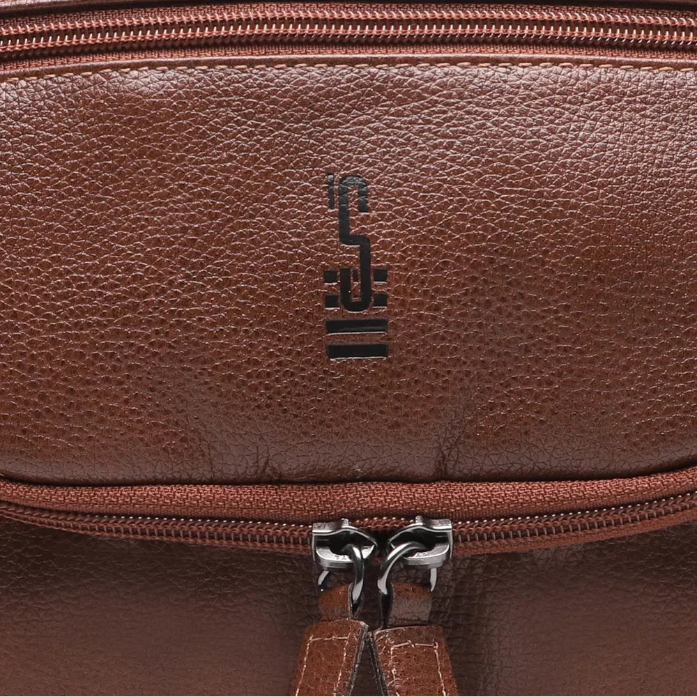 NECESSAIRE MASCULINA EM COURO MARROM - WHISKY