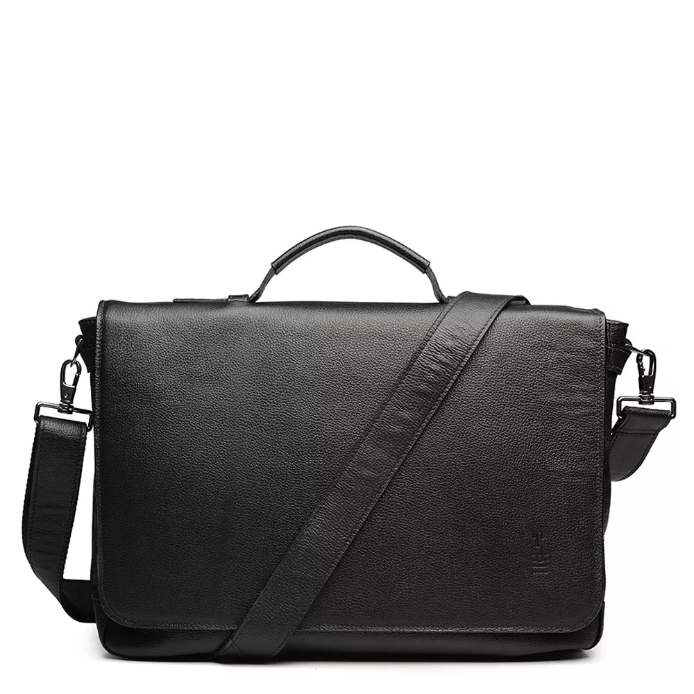 Pasta Porta Notebook Masculina Em Couro Preto
