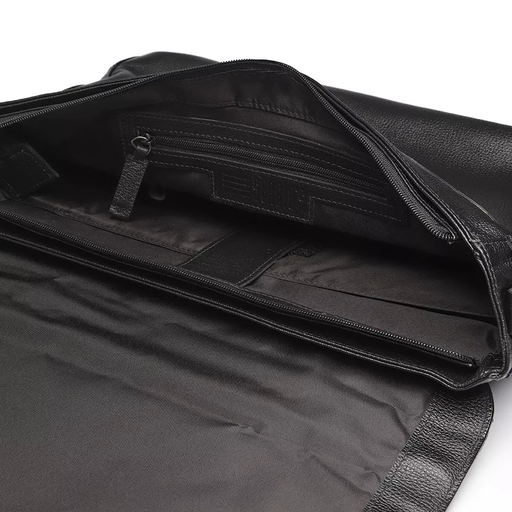Pasta Porta Notebook Masculina Em Couro Preto