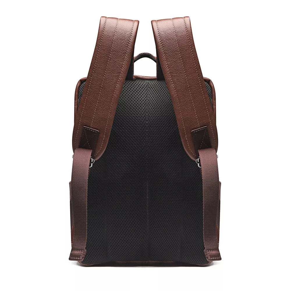 MOCHILA PORTA NOTEBOOK MASCULINA EM COURO MARROM - WHISKY