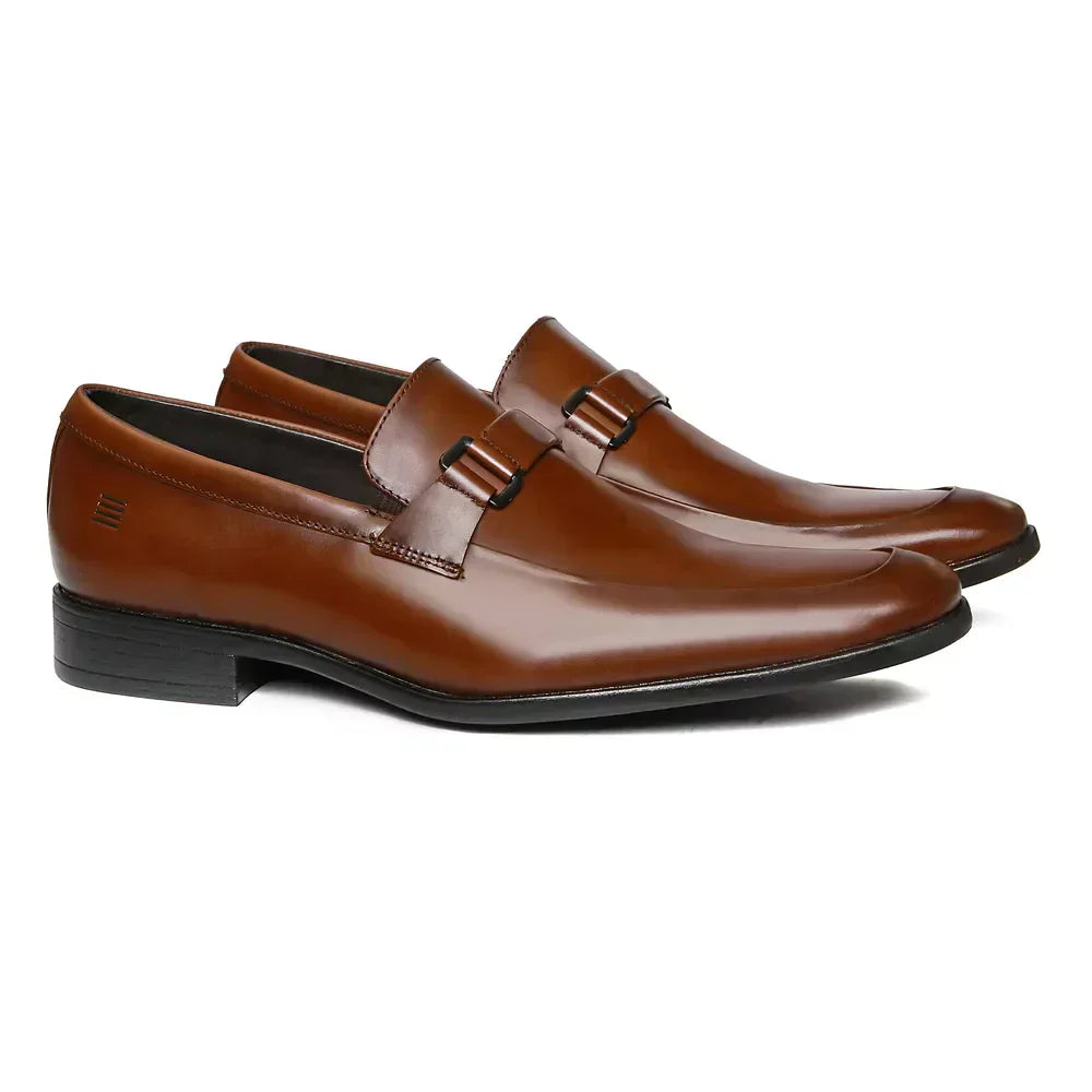 SAPATO MOCASSIM MASCULINO SOCIAL EM COURO - WHISKY