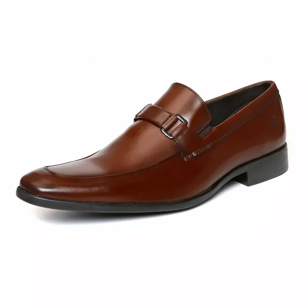 SAPATO MOCASSIM MASCULINO SOCIAL EM COURO - WHISKY