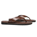 CHINELO MASCULINO CASUAL EM COURO MARROM - CONHAQUE