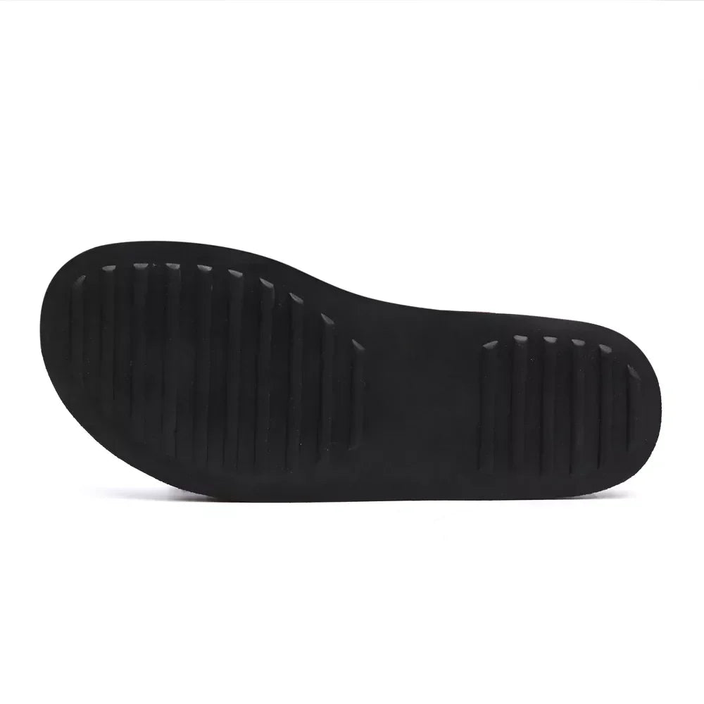 Chinelo Masculino Casual Em Couro Azul - MARINHO