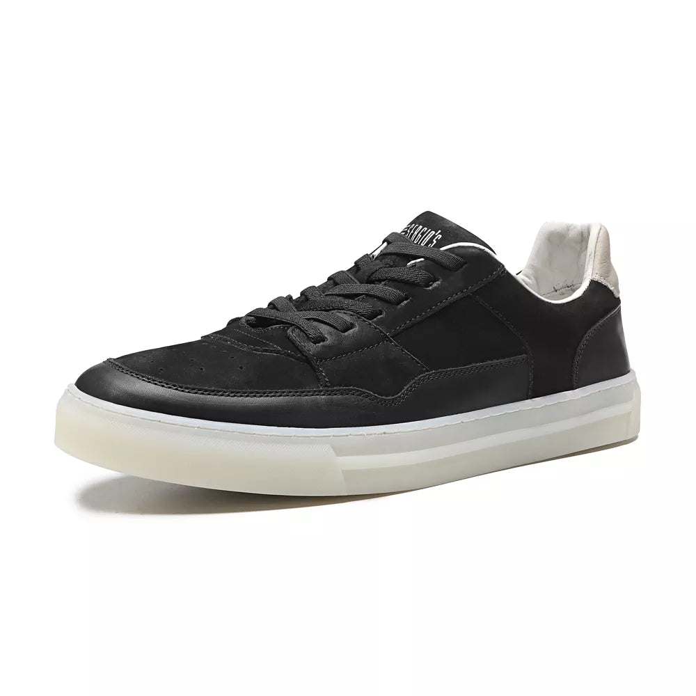 TÊNIS MASCULINO CASUAL EM COURO PRETO COM CONFORTO