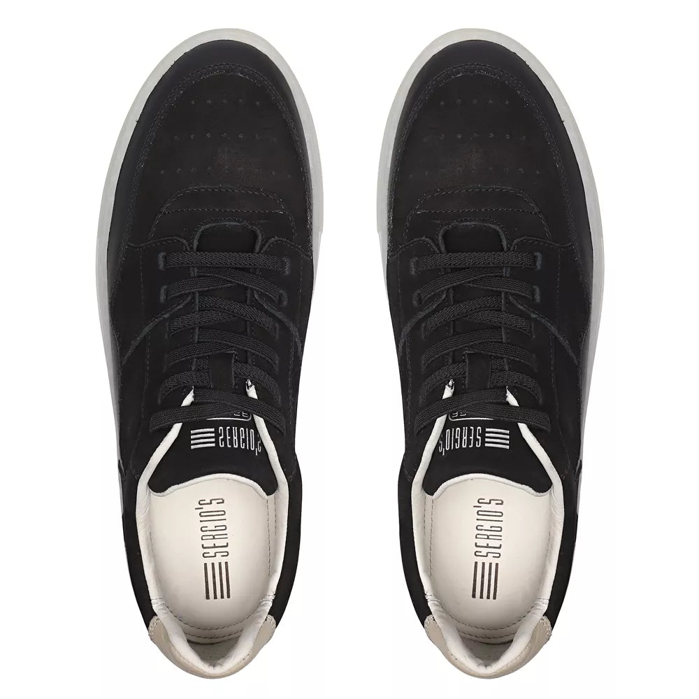 TÊNIS MASCULINO CASUAL EM COURO PRETO COM CONFORTO