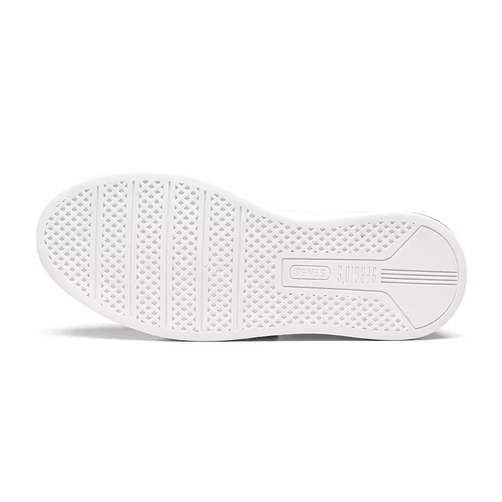 TÊNIS MASCULINO CASUAL EM COURO BRANCO COM CONFORTO - MENTA