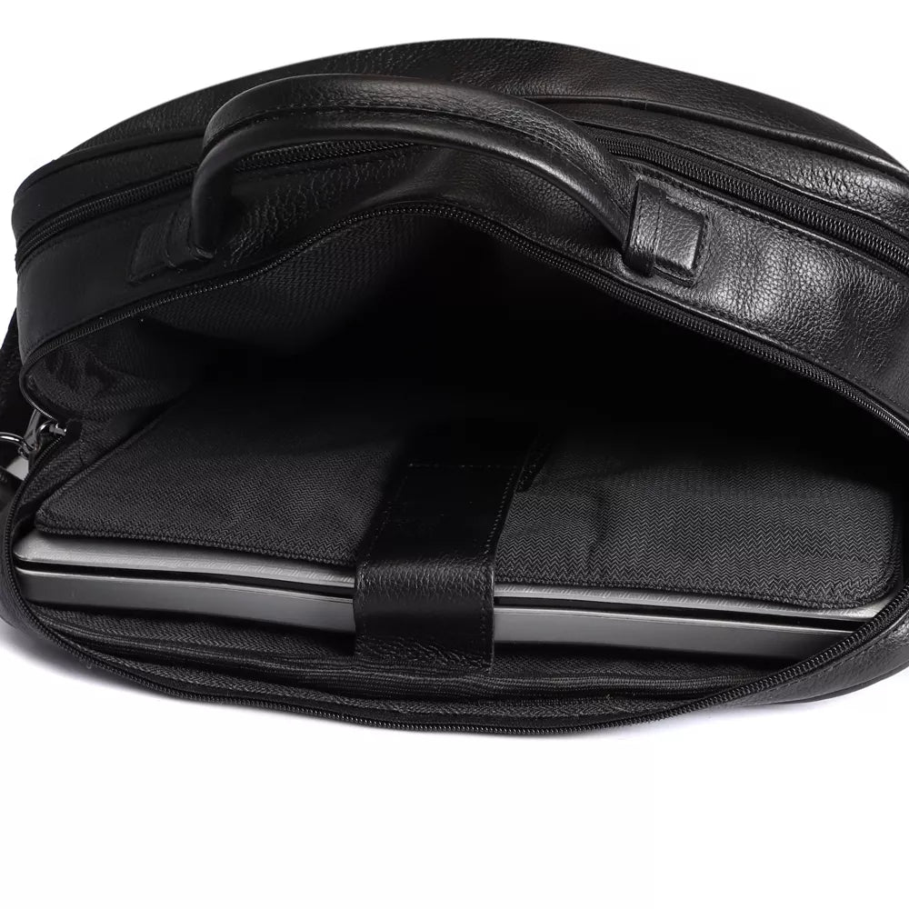 Pasta Porta Notebook Masculina Em Couro Preto